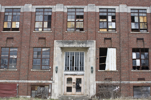 Abandoned High School Front